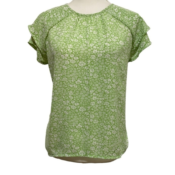 Loft Green / White Floral Blouse - Picture 4 of 16